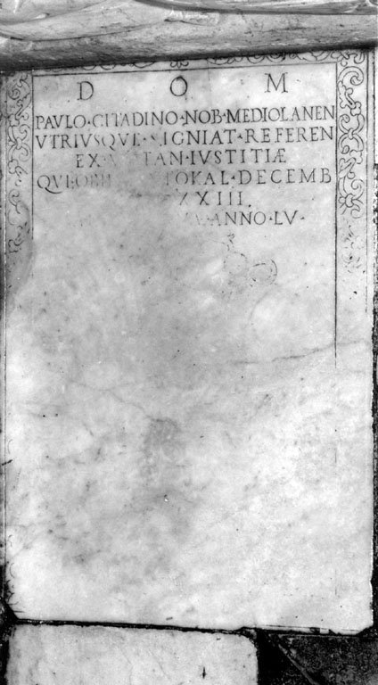 lapide tombale - ambito romano (sec. XVII)
